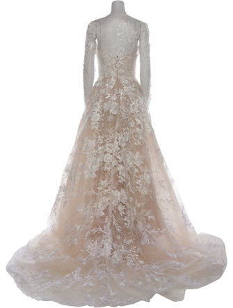 Monique Lhuillier Lace Pattern Long Dress