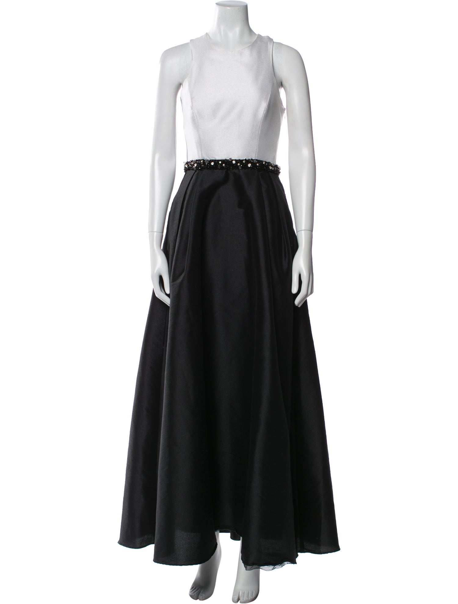 Monique Lhuillier Crew Neck Long Dress