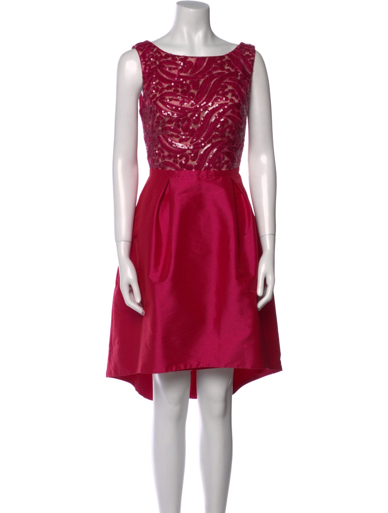 Monique Lhuillier Bateau Neckline Mini Dress