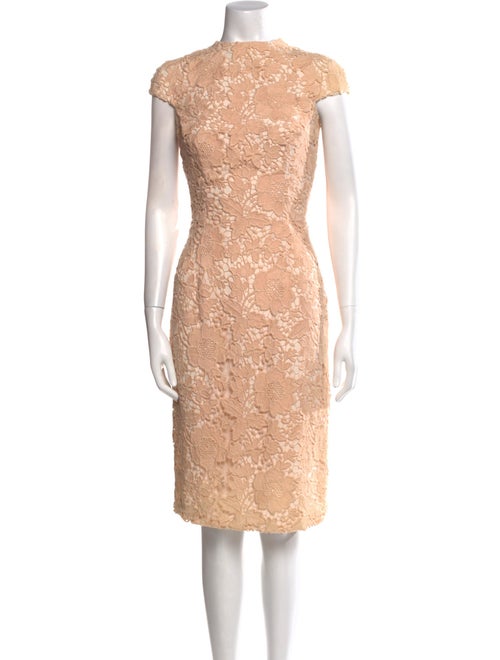 Monique Lhuillier Lace Pattern Midi Length Dress
