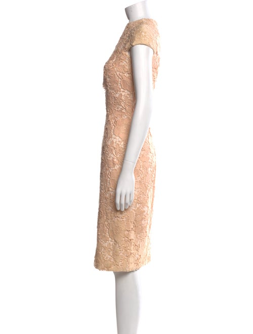 Monique Lhuillier Lace Pattern Midi Length Dress