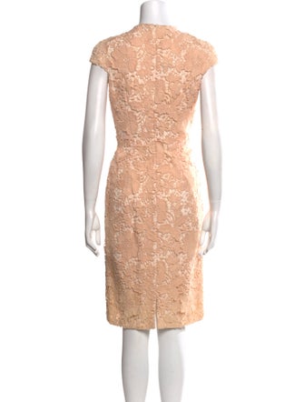 Monique Lhuillier Lace Pattern Midi Length Dress