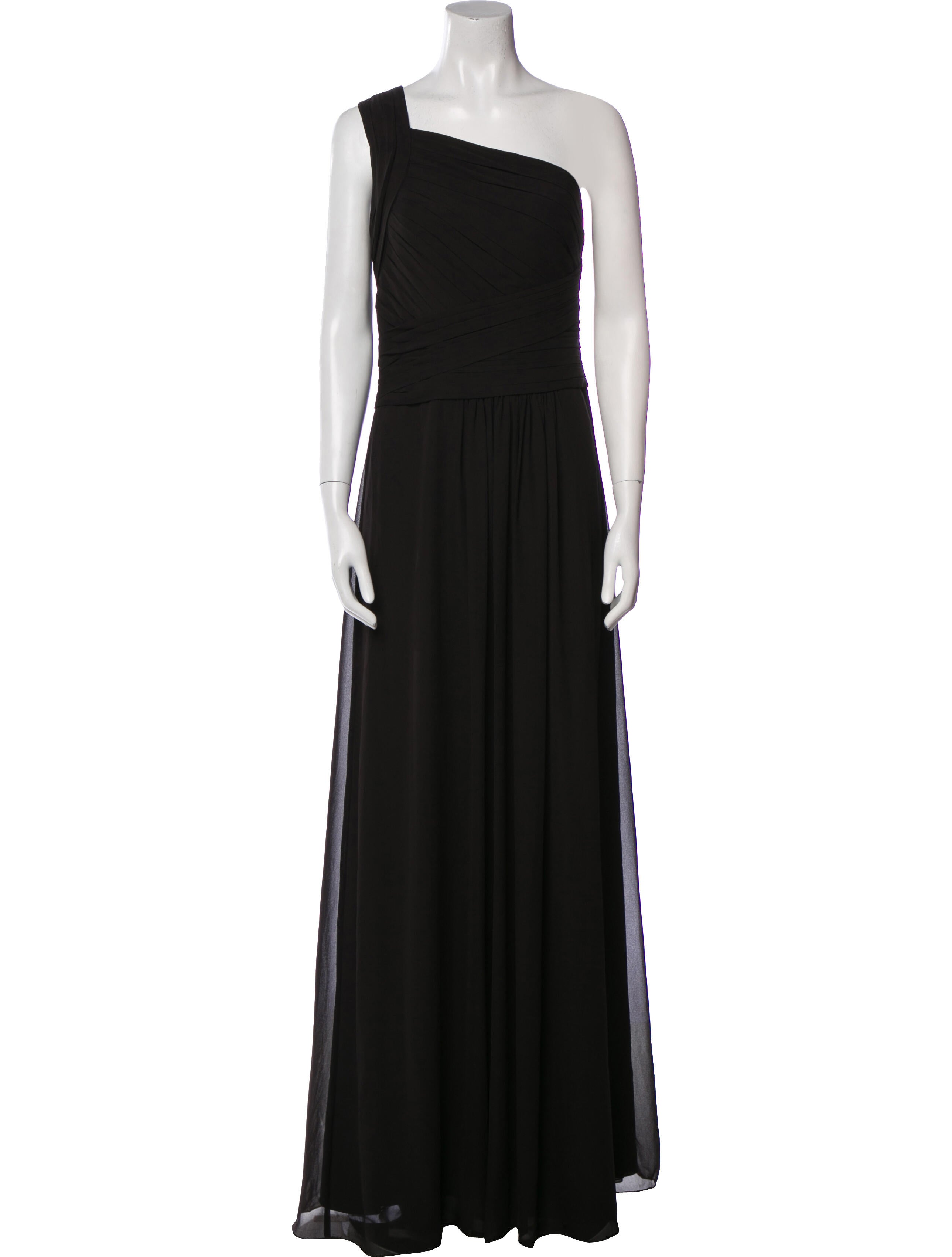 Monique Lhuillier One-Shoulder Long Dress