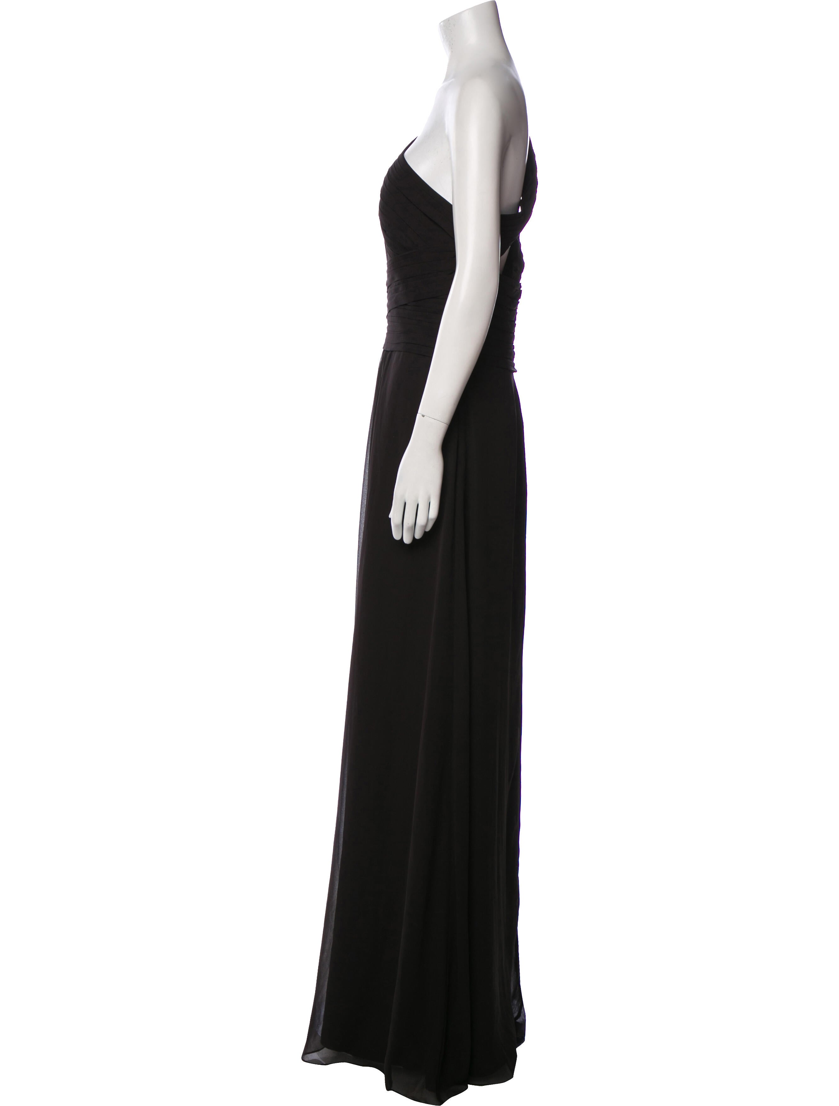Monique Lhuillier One-Shoulder Long Dress