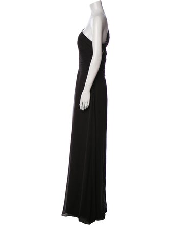 Monique Lhuillier One-Shoulder Long Dress