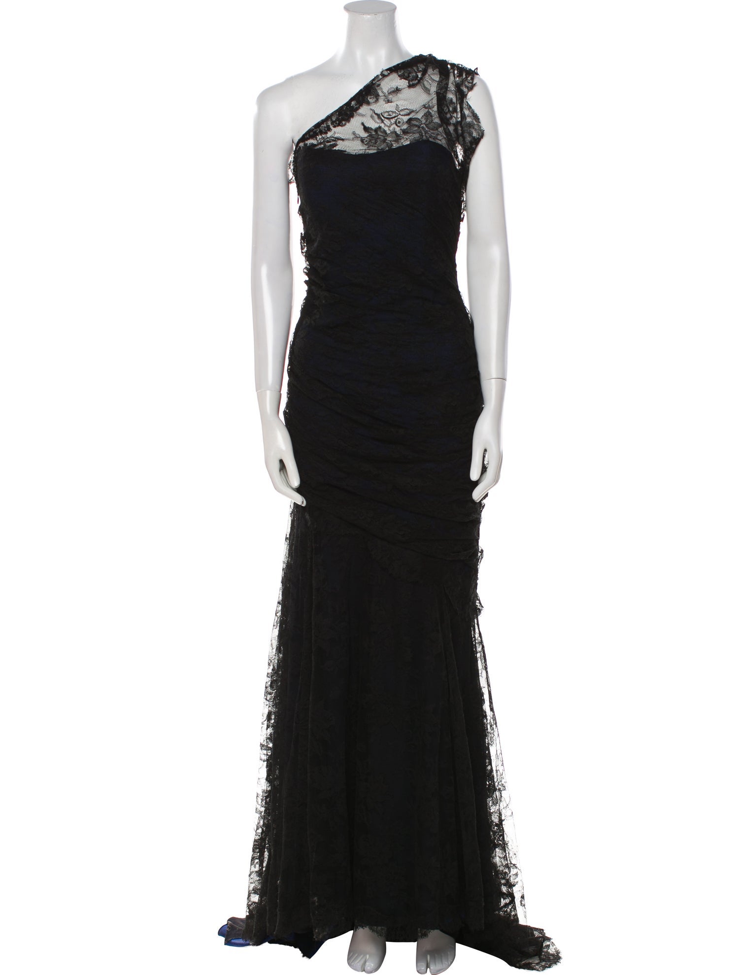 Monique Lhuillier One-Shoulder Long Dress