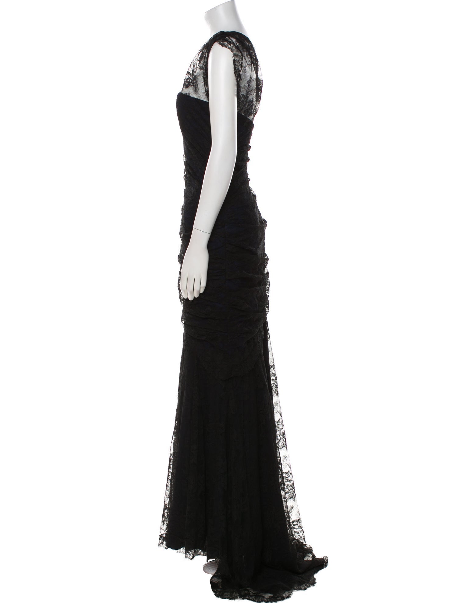 Monique Lhuillier One-Shoulder Long Dress