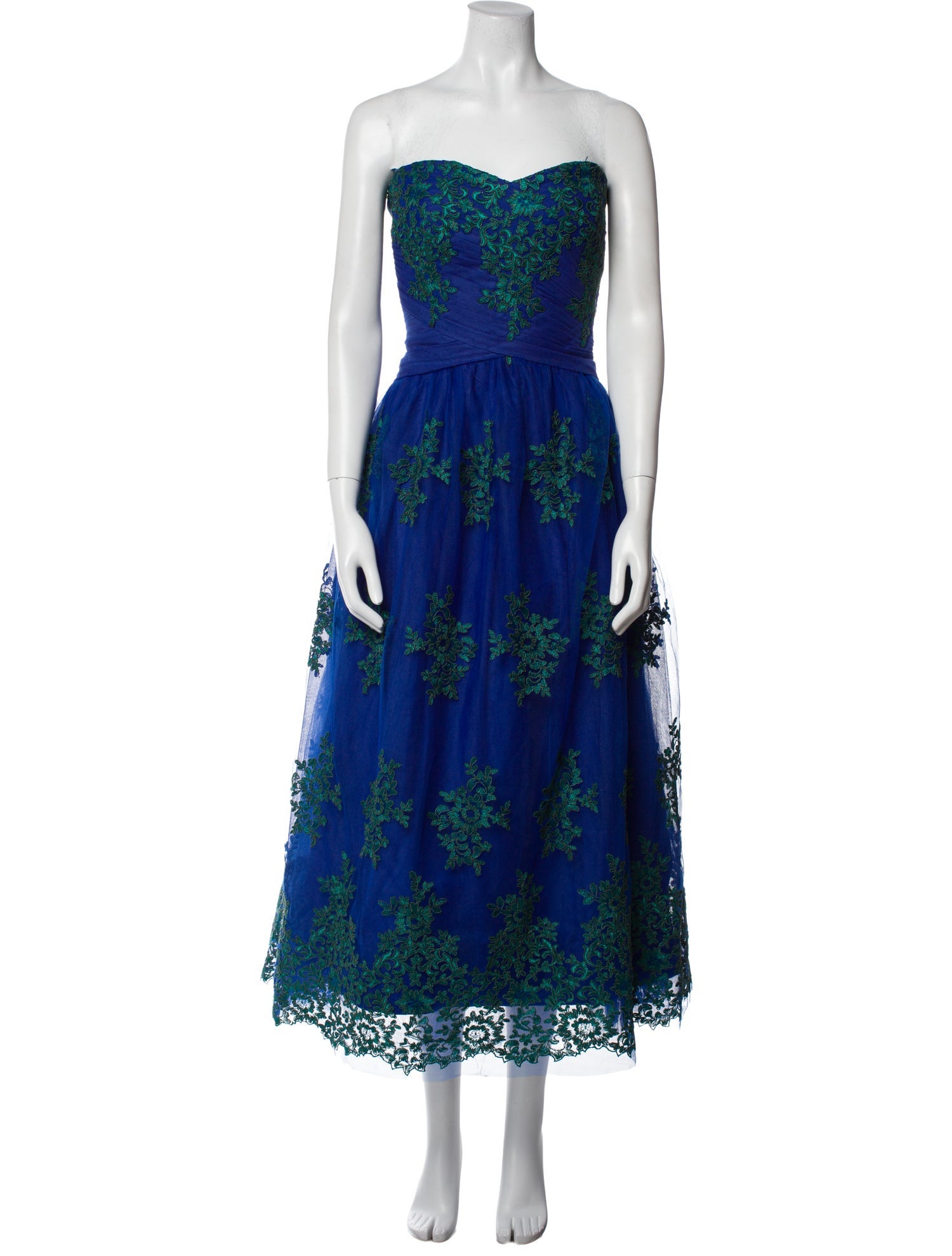 Monique Lhuillier Lace Pattern Midi Length Dress
