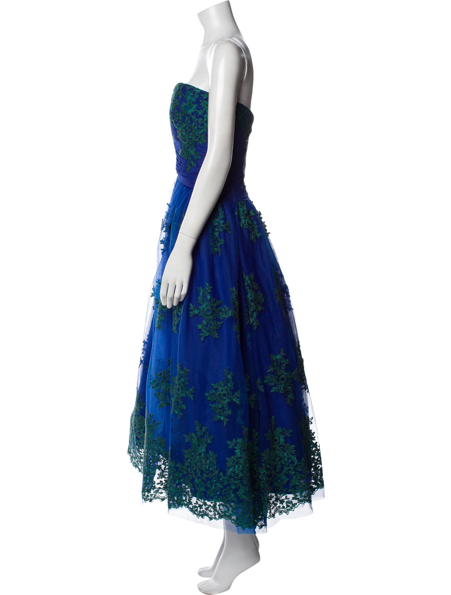 Monique Lhuillier Lace Pattern Midi Length Dress