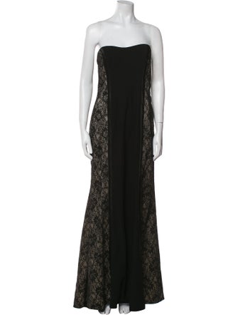 Monique Lhuillier Lace Pattern Long Dress