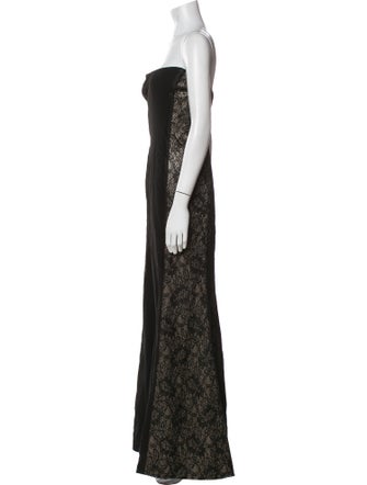 Monique Lhuillier Lace Pattern Long Dress