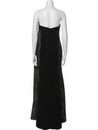 Monique Lhuillier Lace Pattern Long Dress