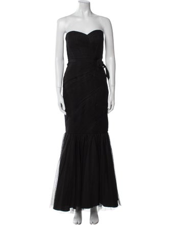 Monique Lhuillier Strapless Long Dress