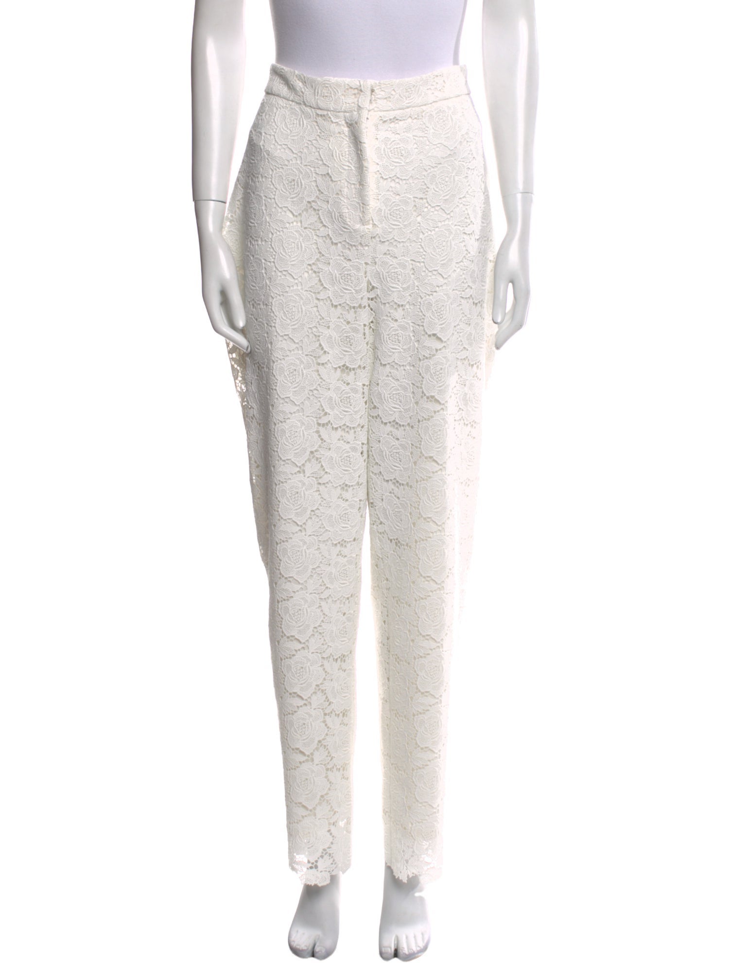 Monique Lhuillier Lace Pattern Straight Leg Pants