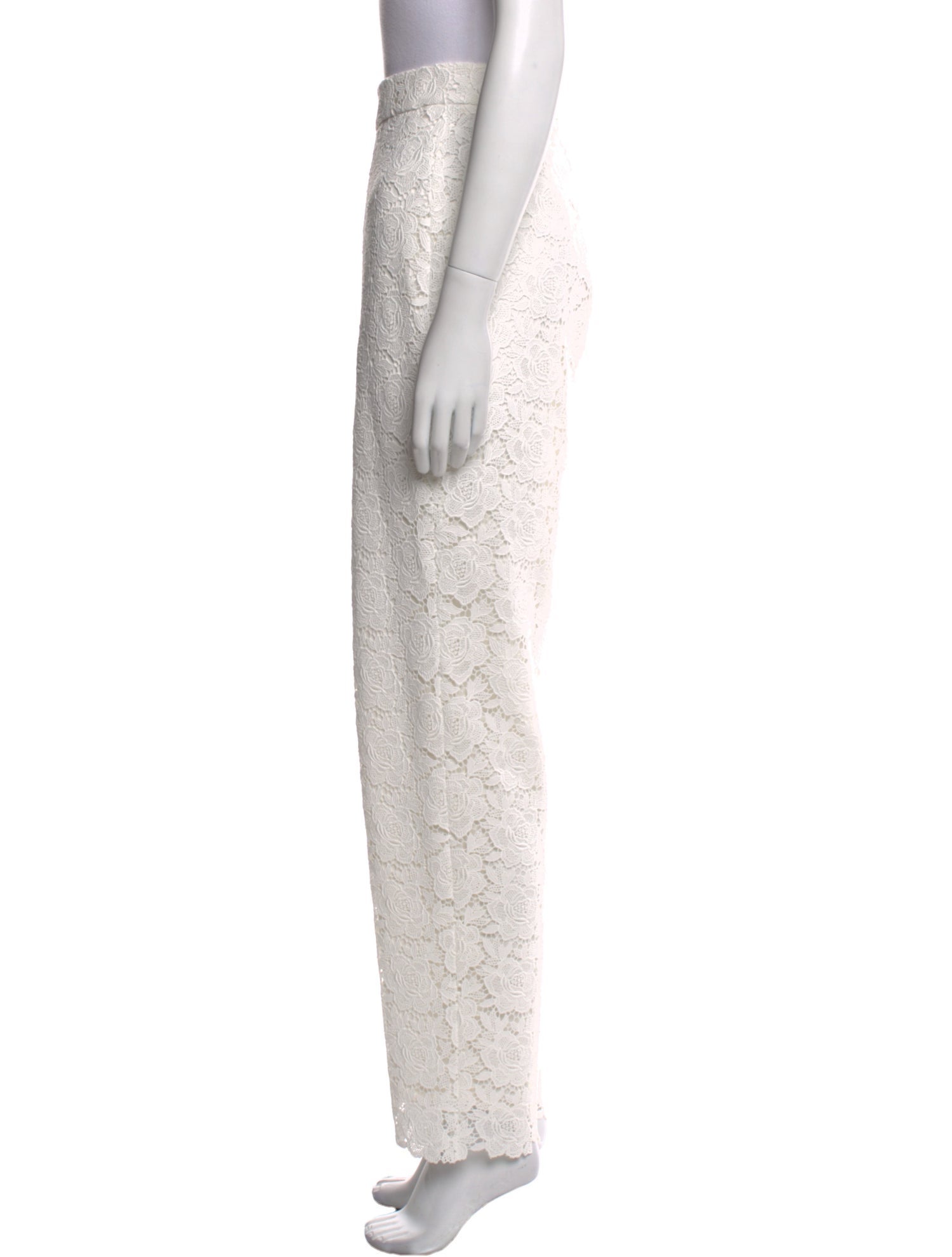 Monique Lhuillier Lace Pattern Straight Leg Pants