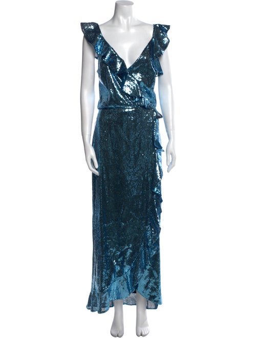 Monique Lhuillier Printed Long Dress