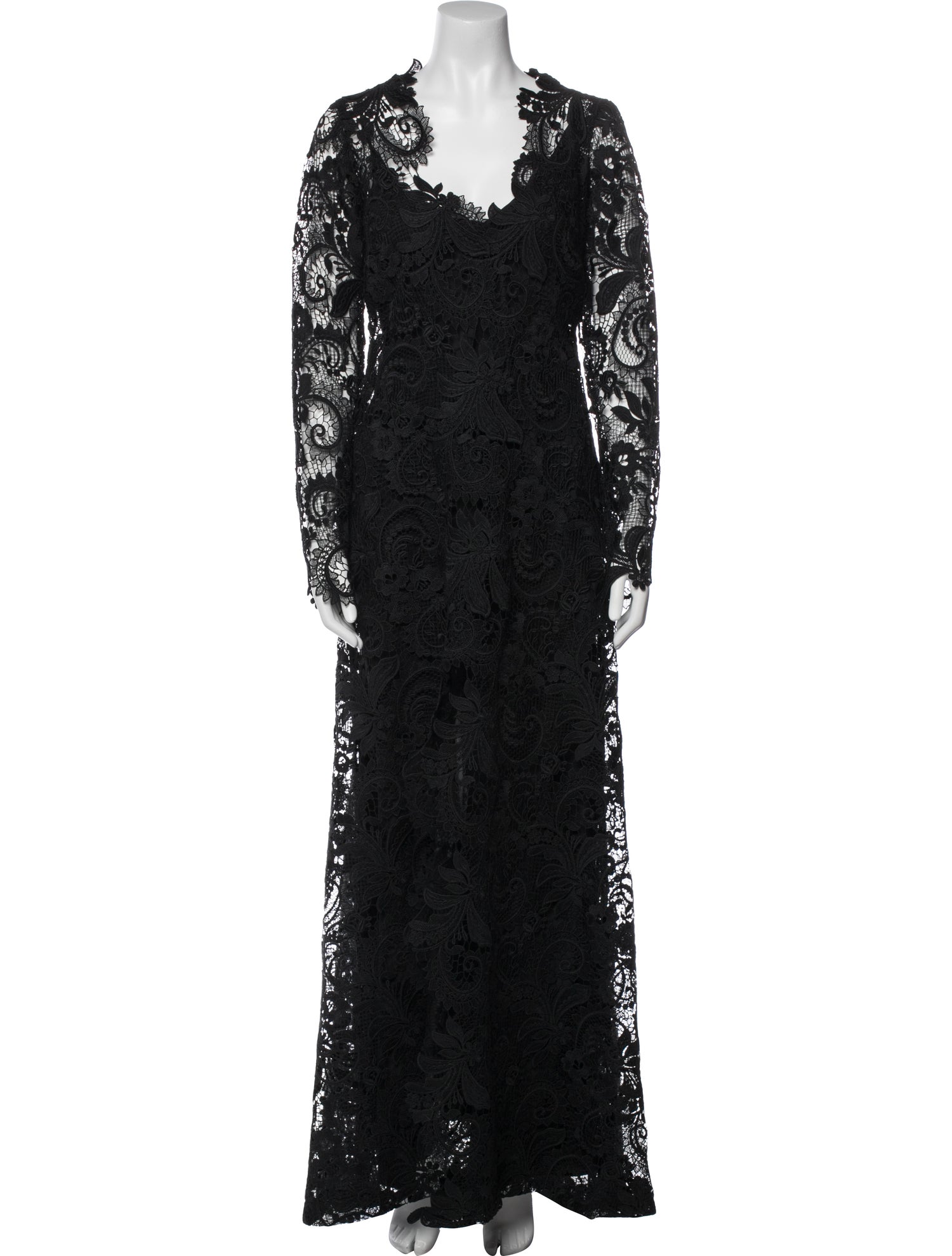 Monique Lhuillier Lace Pattern Long Dress