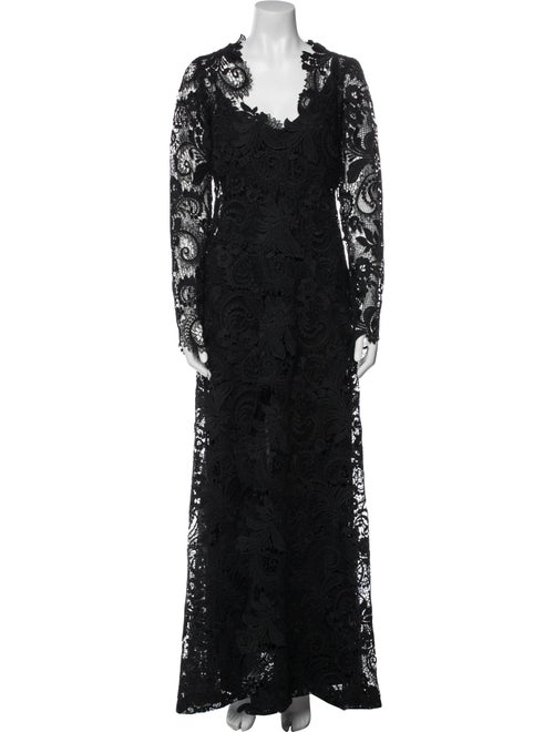 Monique Lhuillier Lace Pattern Long Dress