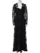 Monique Lhuillier Lace Pattern Long Dress