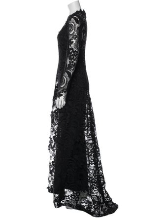 Monique Lhuillier Lace Pattern Long Dress