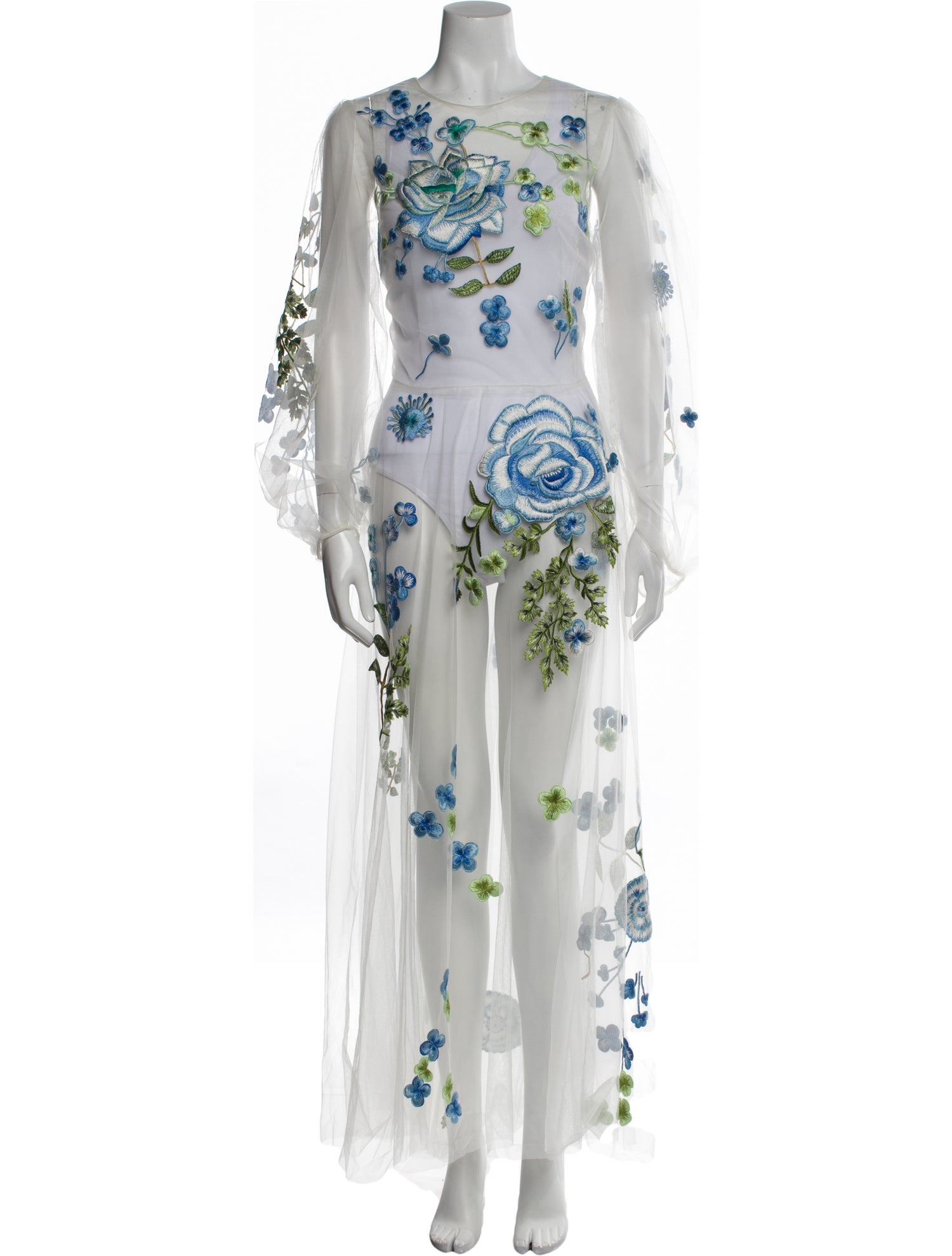 Monique Lhuillier Floral Print Long Dress