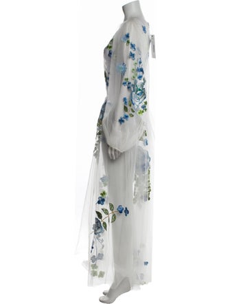 Monique Lhuillier Floral Print Long Dress