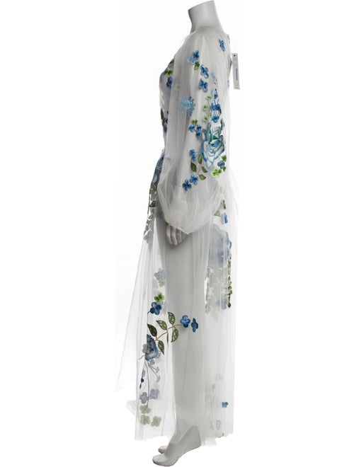 Monique Lhuillier Floral Print Long Dress