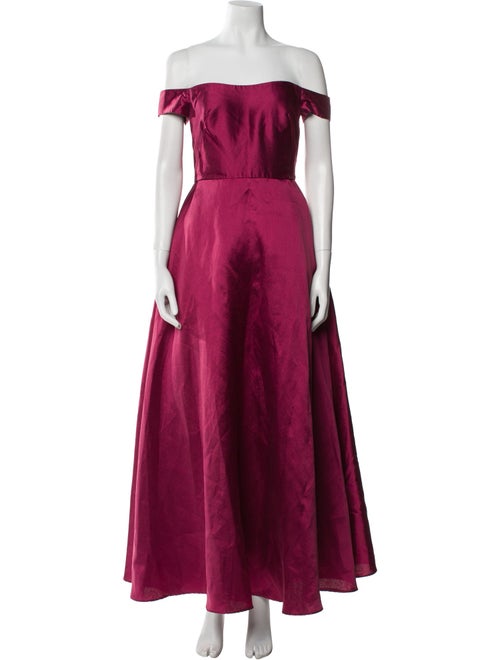 Monique Lhuillier Off-The-Shoulder Long Dress