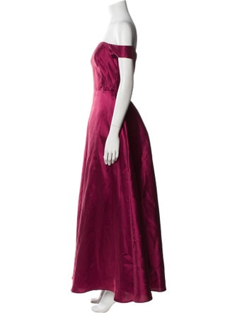 Monique Lhuillier Off-The-Shoulder Long Dress