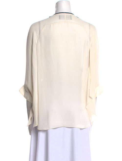 Monique Lhuillier Silk Printed Blouse