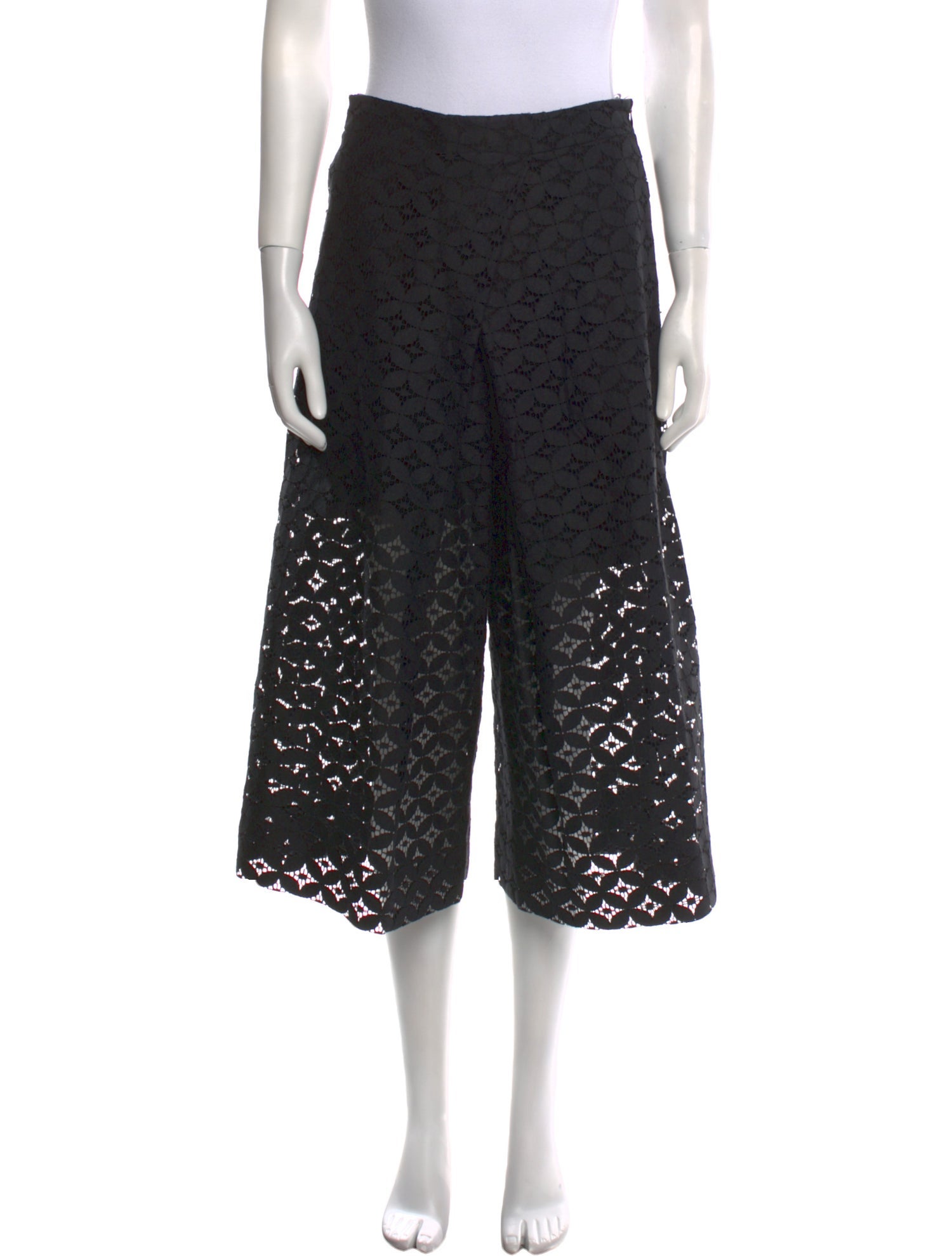 Monique Lhuillier Lace Pattern Wide Leg Pants