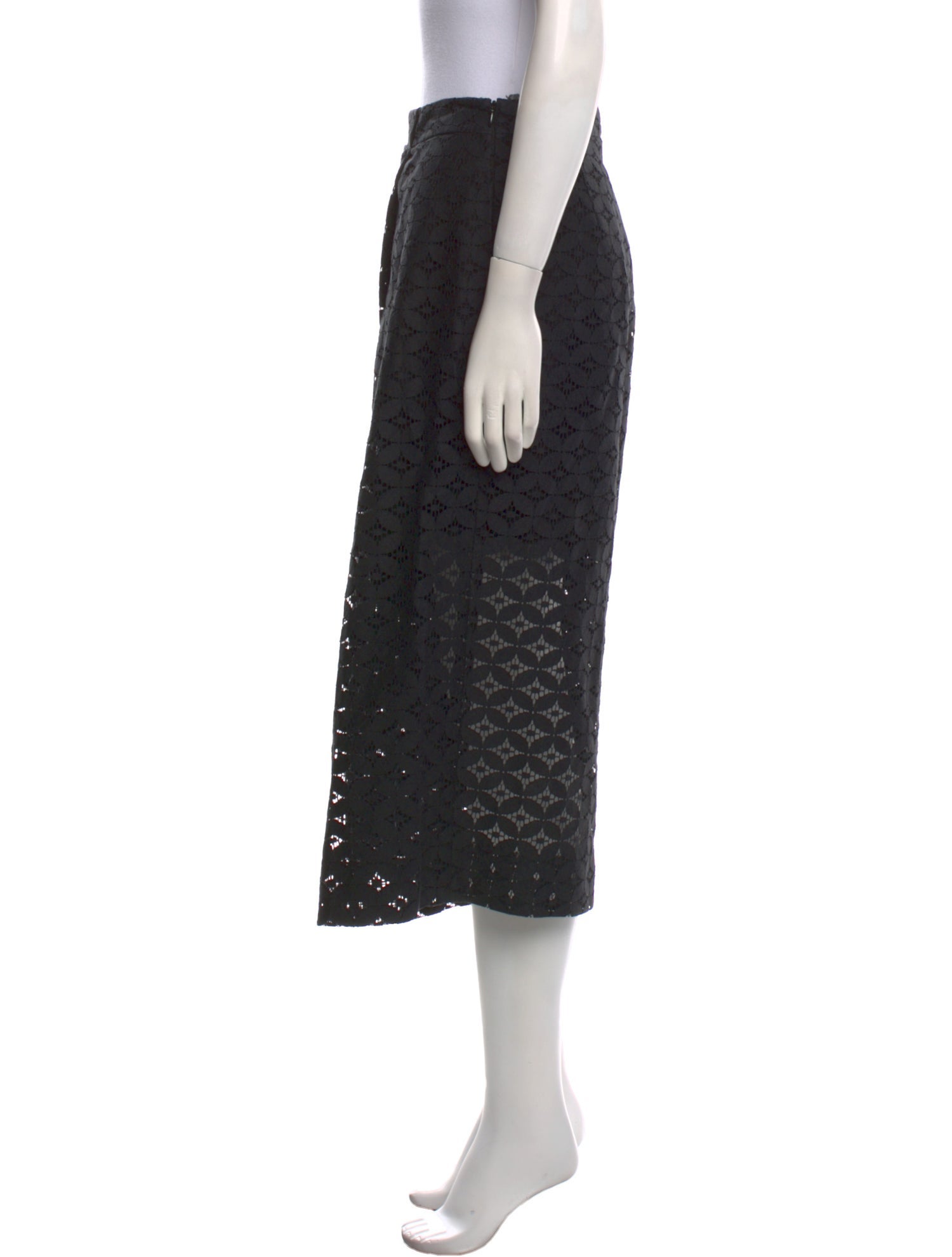 Monique Lhuillier Lace Pattern Wide Leg Pants