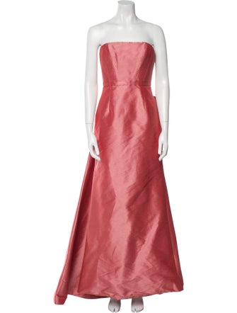 Monique Lhuillier Strapless Midi Length Dress
