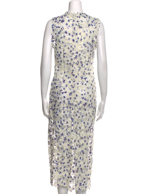 Monique Lhuillier Floral Print Midi Length Dress