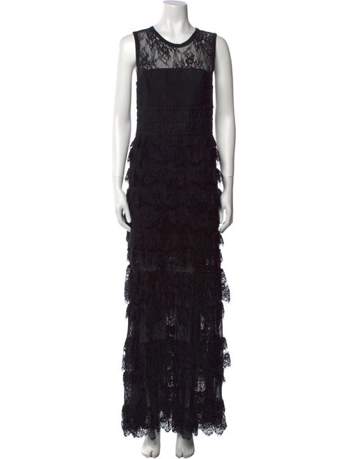 Monique Lhuillier Lace Pattern Long Dress