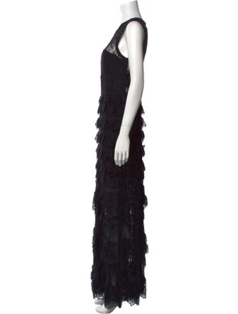 Monique Lhuillier Lace Pattern Long Dress