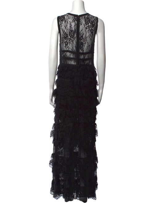 Monique Lhuillier Lace Pattern Long Dress