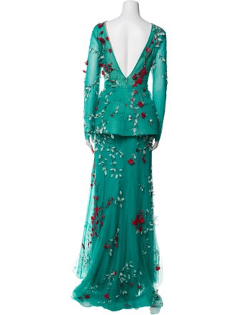 Monique Lhuillier Nylon Floral Print Pantsuit