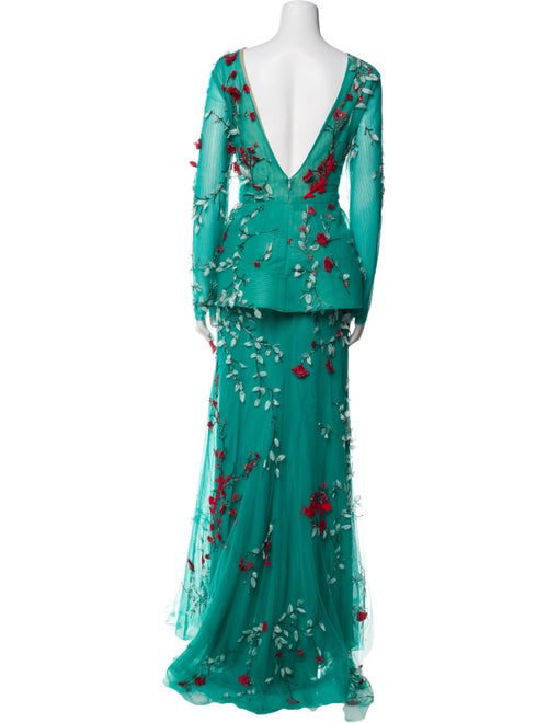 Monique Lhuillier Nylon Floral Print Pantsuit