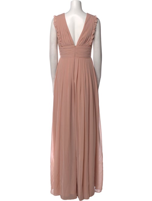 Monique Lhuillier V-Neck Long Dress