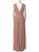 Monique Lhuillier V-Neck Long Dress