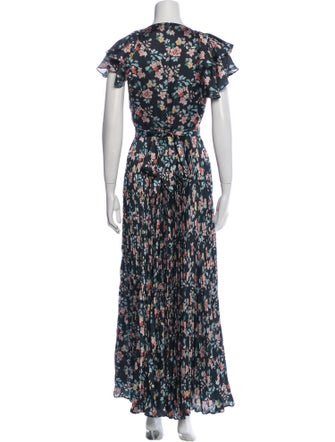 Monique Lhuillier Floral Print Long Dress