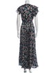 Monique Lhuillier Floral Print Long Dress