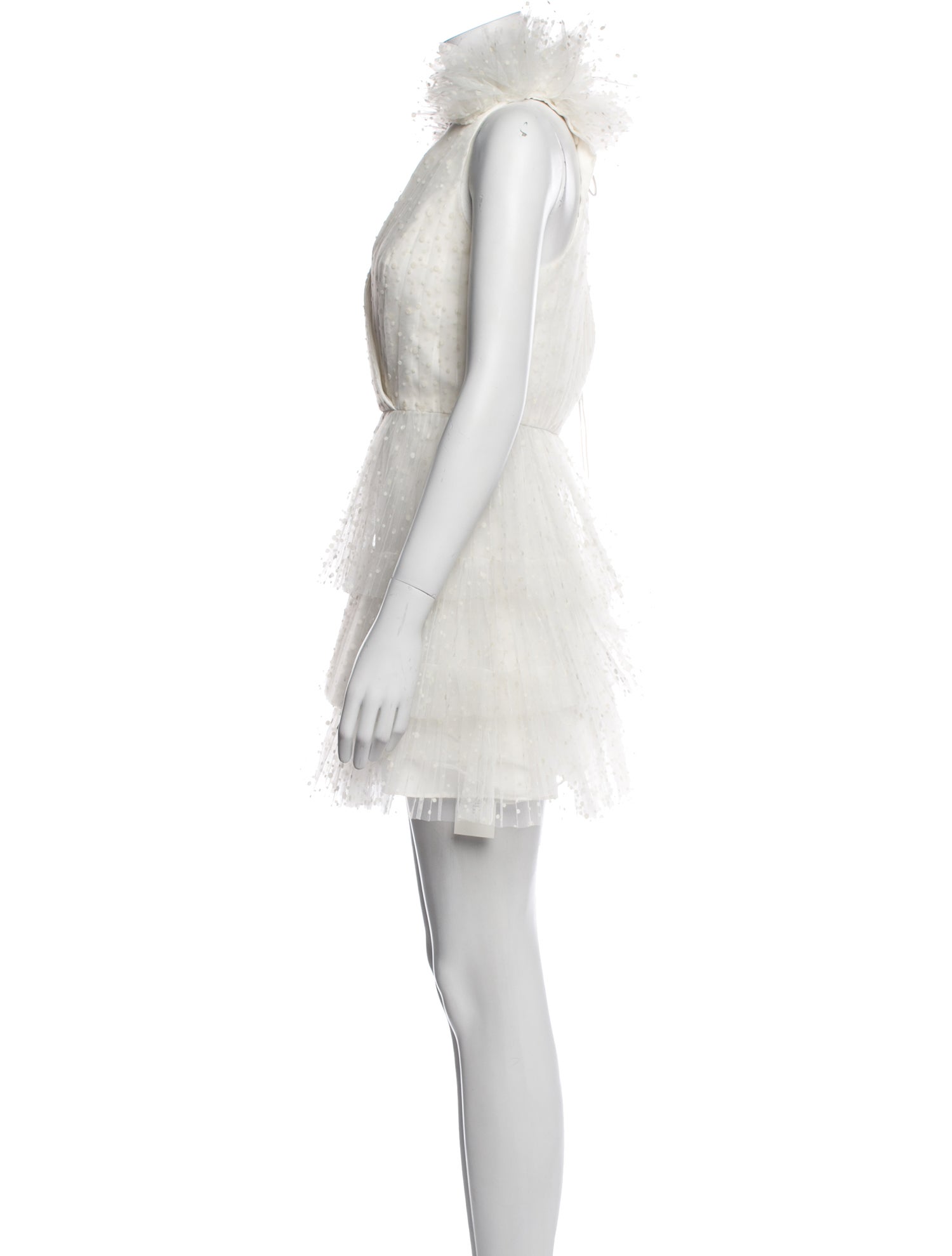 Monique Lhuillier V-Neck Mini Dress