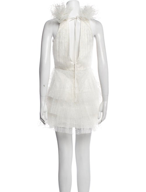 Monique Lhuillier V-Neck Mini Dress