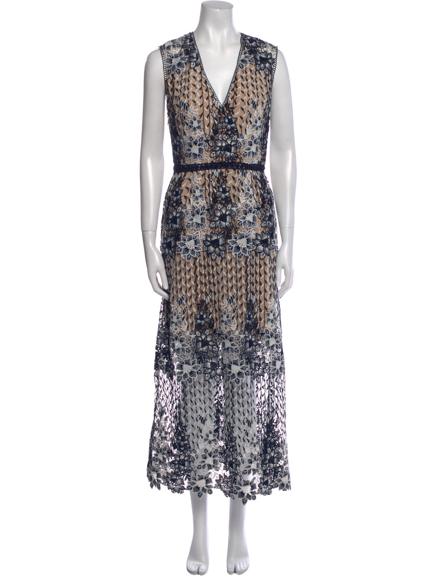 Monique Lhuillier Printed Long Dress