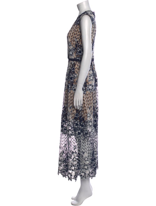 Monique Lhuillier Printed Long Dress