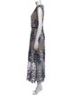 Monique Lhuillier Printed Long Dress