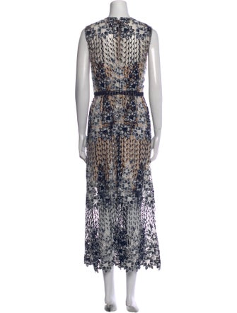 Monique Lhuillier Printed Long Dress