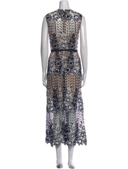 Monique Lhuillier Printed Long Dress